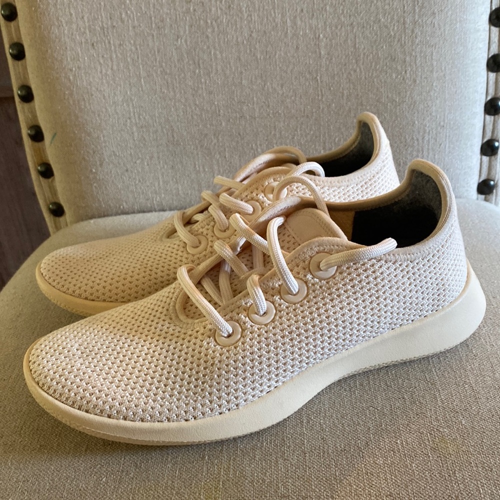 Allbirds Women’s Knit Lace Up Sneakers Lightweight Cream Size 6